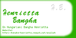 henrietta bangha business card